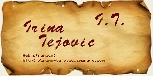 Irina Tejović vizit kartica